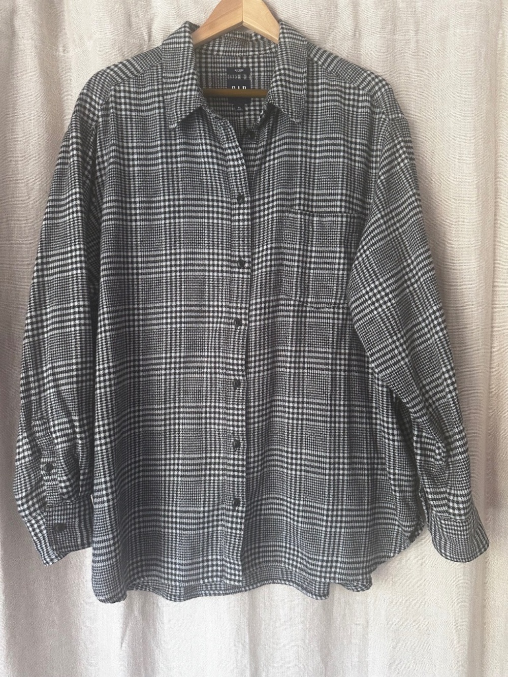 Gap Women's Houndstooth Plaid Cozy Flannel